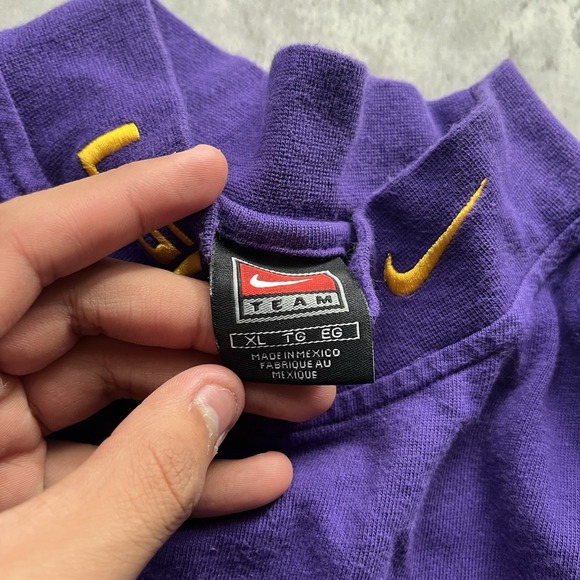Nike LSU Tigers Football Long Sleeve  Shirt Purple Men XLarge Thermal - Picture 3 of 8